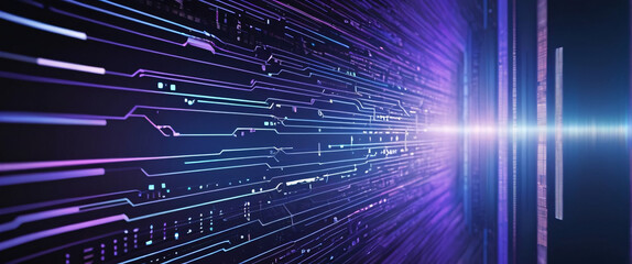Fototapeta premium abstract background of coding software for artificial intelligence, blue and violet tone