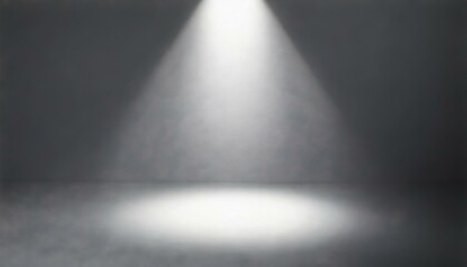  Defocused view on empty studio background lit from top by round spotlight - obrazy, fototapety, plakaty