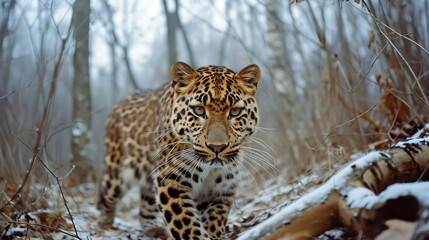 Fototapeta premium Amur Leopard in Russian Far East