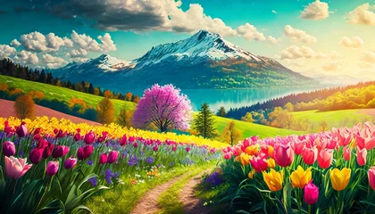 Photo sur Plexiglas Jaune Springtime Background