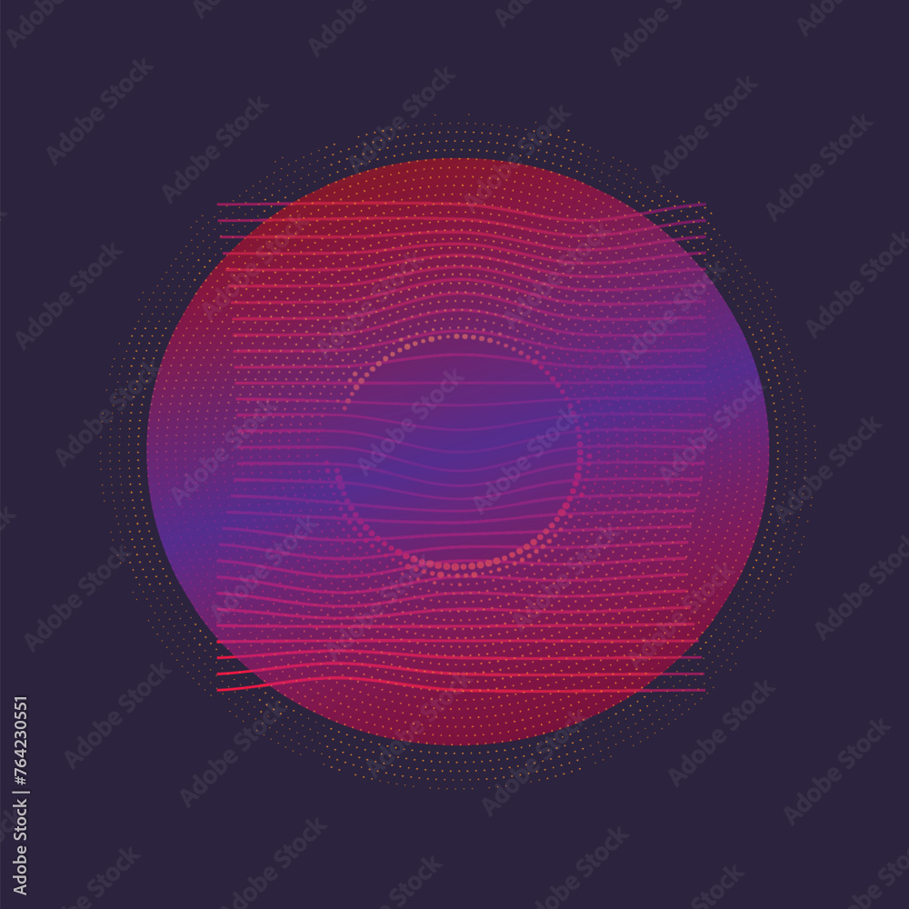 Aufkleber abstract circular geometric background with wave