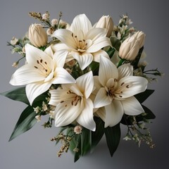 Obraz premium Bouquet of flowers surprise pack concept isolated Generative AI