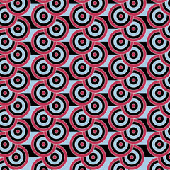 Retro Modern Blue & Magenta Mid-Century Pattern