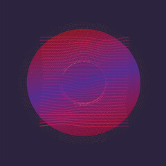 Abstract circular geometric background with wave