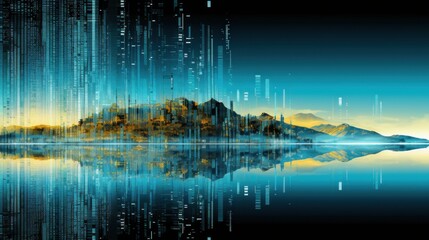 Fototapeta premium Data Mirage Abstract Technological Landscapes