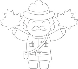 Happy Canada Day Coloring Page For Kids 