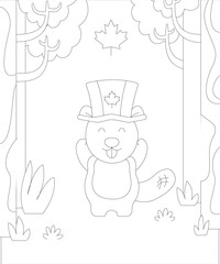 Happy Canada Day Coloring Page For Kids 