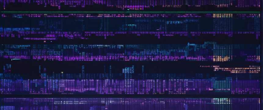 abstract background of coding software for stock market, blue and violet tone