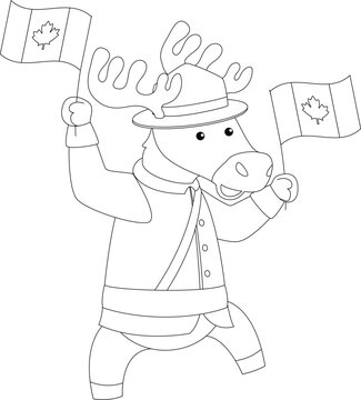Happy Canada Day Coloring Page For Kids 
