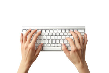 Hand is pressing the calculator, concept for Saving money, growing business and wealthy. isolated on transparen