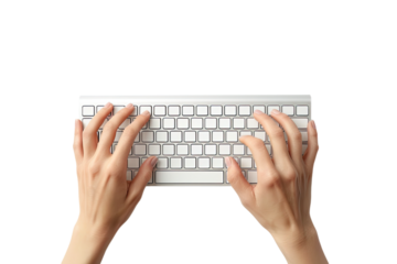 Hand is pressing the calculator, concept for Saving money, growing business and wealthy. isolated on transparen