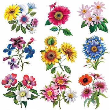 Vibrant Collection of Assorted Flowers for Spring and Summer Designs