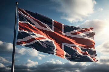 The National flag of England UK United Kingdom flag outdoor Generative AI - obrazy, fototapety, plakaty