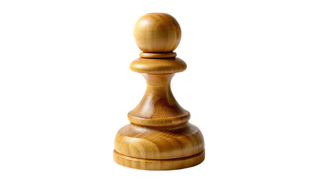 Wooden pawn chess piece . isolated on transparent background.