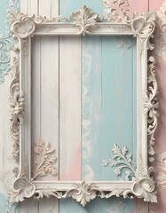 Picture Frame with Pastel Colored Background, Generative AI