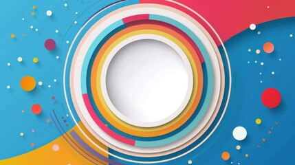 Abstract colorful circle geometric infographic texture background. AI generated image