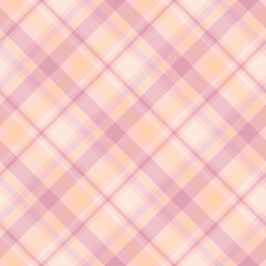 White, pink and yellow sunny summer plaid, Seamless vector check pattern suitable for fashion, home decor and stationary.