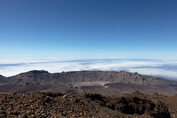 Tenerife Teide National Park on a sunny autumn day.