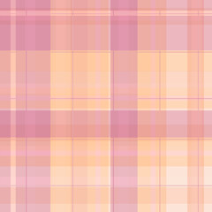 White, pink and yellow sunny summer plaid, Seamless vector check pattern suitable for fashion, home decor and stationary.