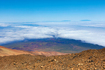 Tenerife Teide National Park on a sunny autumn day.