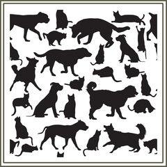Wild animal Silhouette set, Animal silhouette