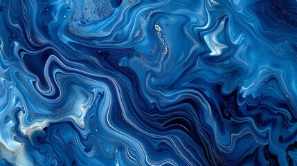 Obraz premium Sapphire Whorls: A High-Definition Abstract Background Illustrating the Sublime Beauty of Blue Marble Ink Textures, Flowing Like Rivers Through a Canvas of Stone.