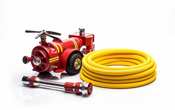 Toy Firefighter Water Hose Hydrant Set for Pretend on transparent background