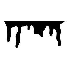 Drip paint. Drip paint silhouette. Set of dripping liquid. Vector illustration