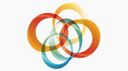 Interconnected Circles: Symbol of Team Unity. Generative AI