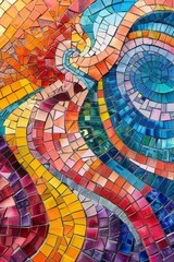 Vibrant Close-Up of Colorful Mosaic Design