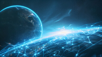 Global network concept, world connection and trade