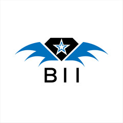 BII letter logo. technology icon blue image on white background. BII Monogram logo design for entrepreneur and business. BII best icon.	
