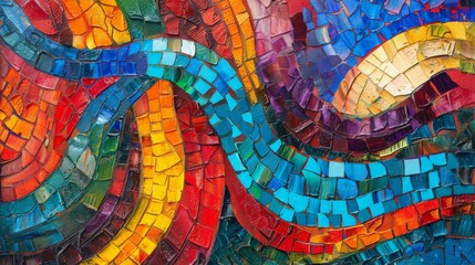 Colorful Tile Wave Art