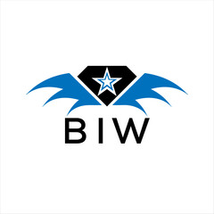 BIW letter logo. technology icon blue image on white background. BIW Monogram logo design for entrepreneur and business. BIW best icon.	
