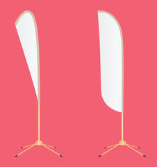 White promo flag vector illustration