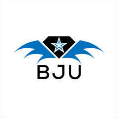 BJU letter logo. technology icon blue image on white background. BJU Monogram logo design for entrepreneur and business. BJU best icon.	
