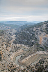 An image of the Arapapıştı canyon. At the end of an arid year the water decreased.