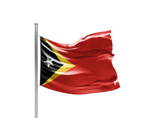 Naklejka na ściany i meble National Flag of East Timor. Flag isolated on white background with clipping path.