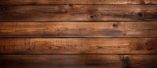 Close up of a wooden wall with a dark brown stain