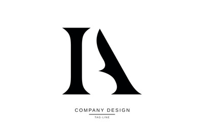 IA, AI Abstract Letters Logo Monogram Design Icon Font