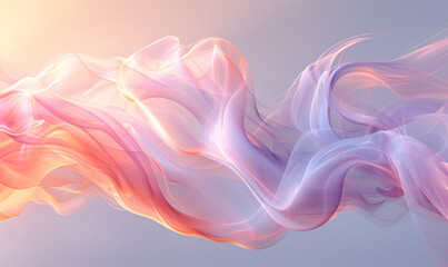 Abstract flowing smoke waves with pastel gradient colors. Surreal background design for wallpaper...
