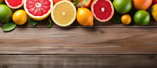 Assorted Citrus Fruits on Weathered Wooden Surface