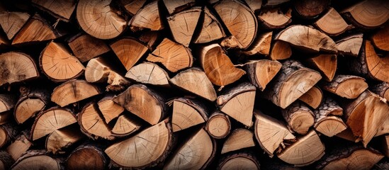 A pile of firewood logs for kindling