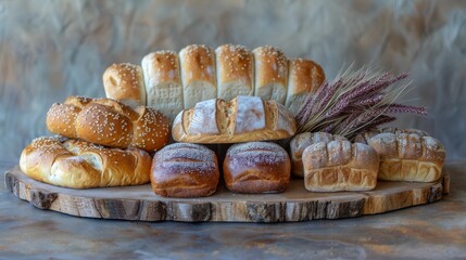 Three Loaves of Bread on Cutting Board