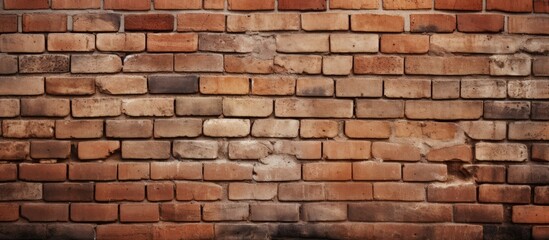 Close-up of hole in brick wall with textured background - obrazy, fototapety, plakaty