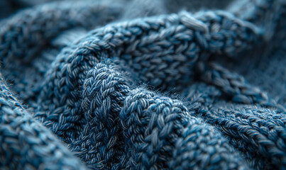 Close-up of textured knitted fabric in neutral and warm tones. Comfort and clothing concept