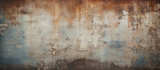 Rusty wall closeup with faded surface