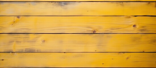 Naklejka premium Rough yellow wood surface with paint scratches