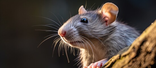 Obraz premium Brown Rat perched on a tree branch