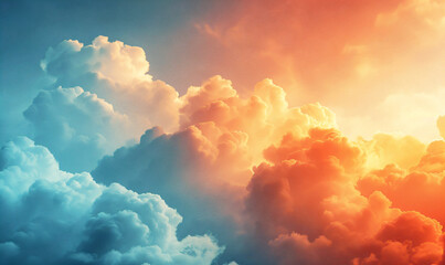 Majestic colorful cloudscape during sunset. Dramatic sky and cloud pattern for background and design - obrazy, fototapety, plakaty